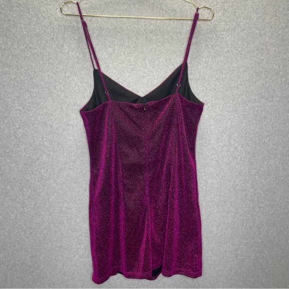 Lulu’s Vamped Up Magenta Sparkly Fairy Sleeveless Mini Holiday Party Dress - Picture 9 of 11